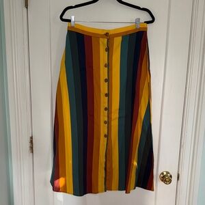 Modcloth Colorful Striped Midi Skirt